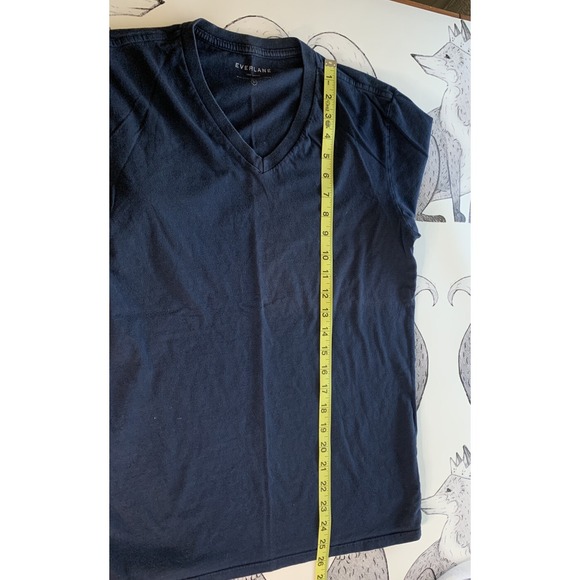 Everlane Mens XS V Neck Navy Blue Short Sleeve Tee Shirt Cotton - Picture 7 of 8